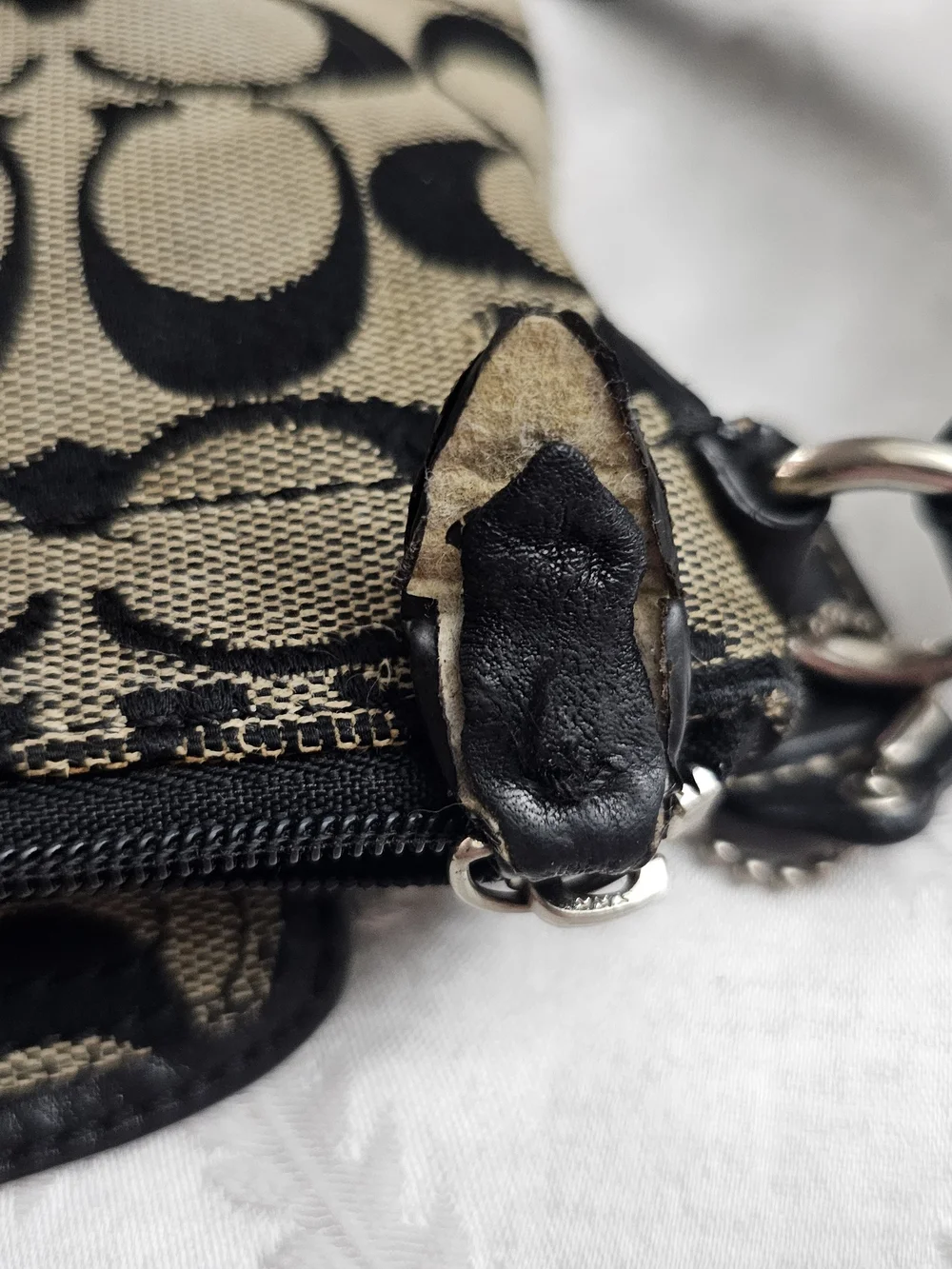 Coach Penelope Signature Canvas Crossbody Bag in Black & Tan